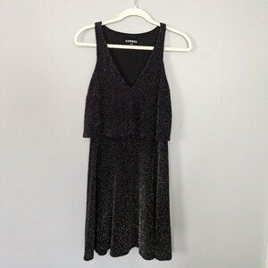 Express black shimmer cocktail dress small